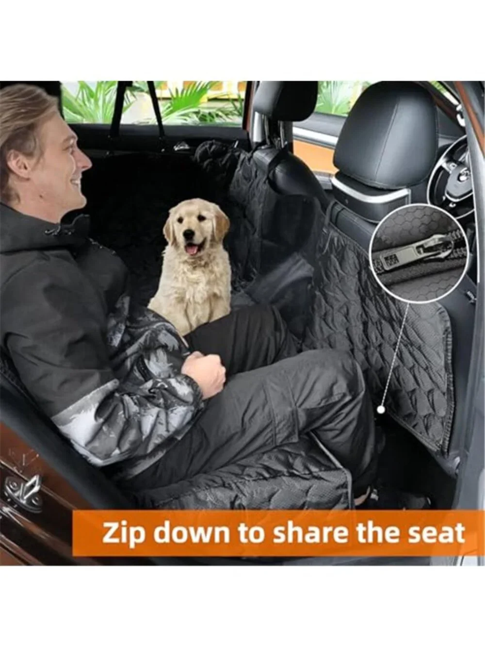 Dog Car Seat Cover for Back Seat Waterproof Dog Hammock for Pets